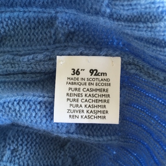 NWOT Johnston of Elgin 100% Cashmere Blue Cardigan - Picture 4 of 4